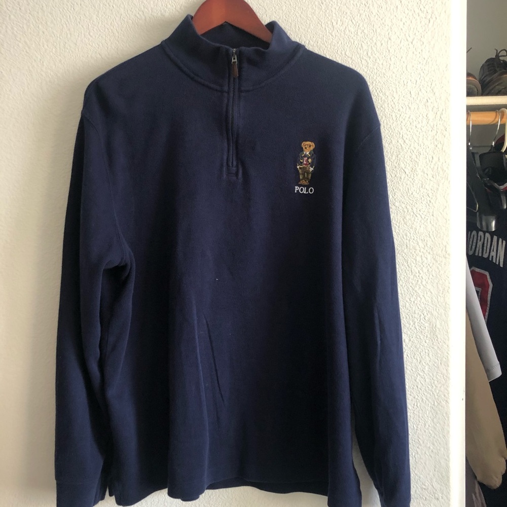 Large navy sleeve Ralph Lauren polo sweater. NWT